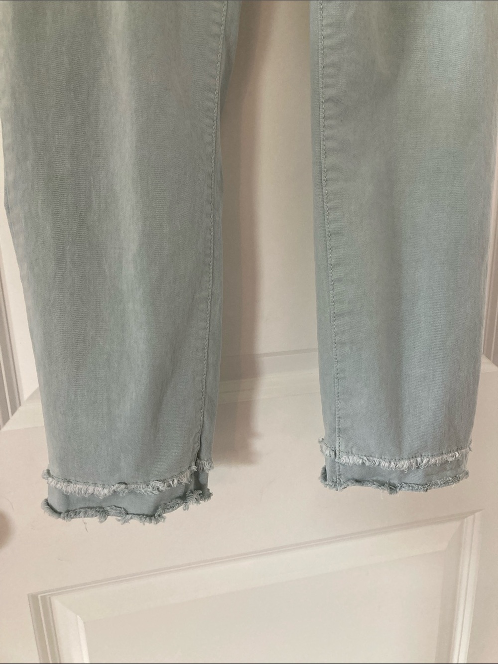 LOFT Sage Green Ankle Frayed Hem Pants - Picture 3 of 8